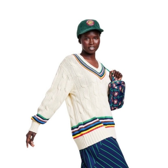 Adult Croquet Stripe Cable-Knit Sweater from Rowing Blazers × Target new - Picture 2 of 11